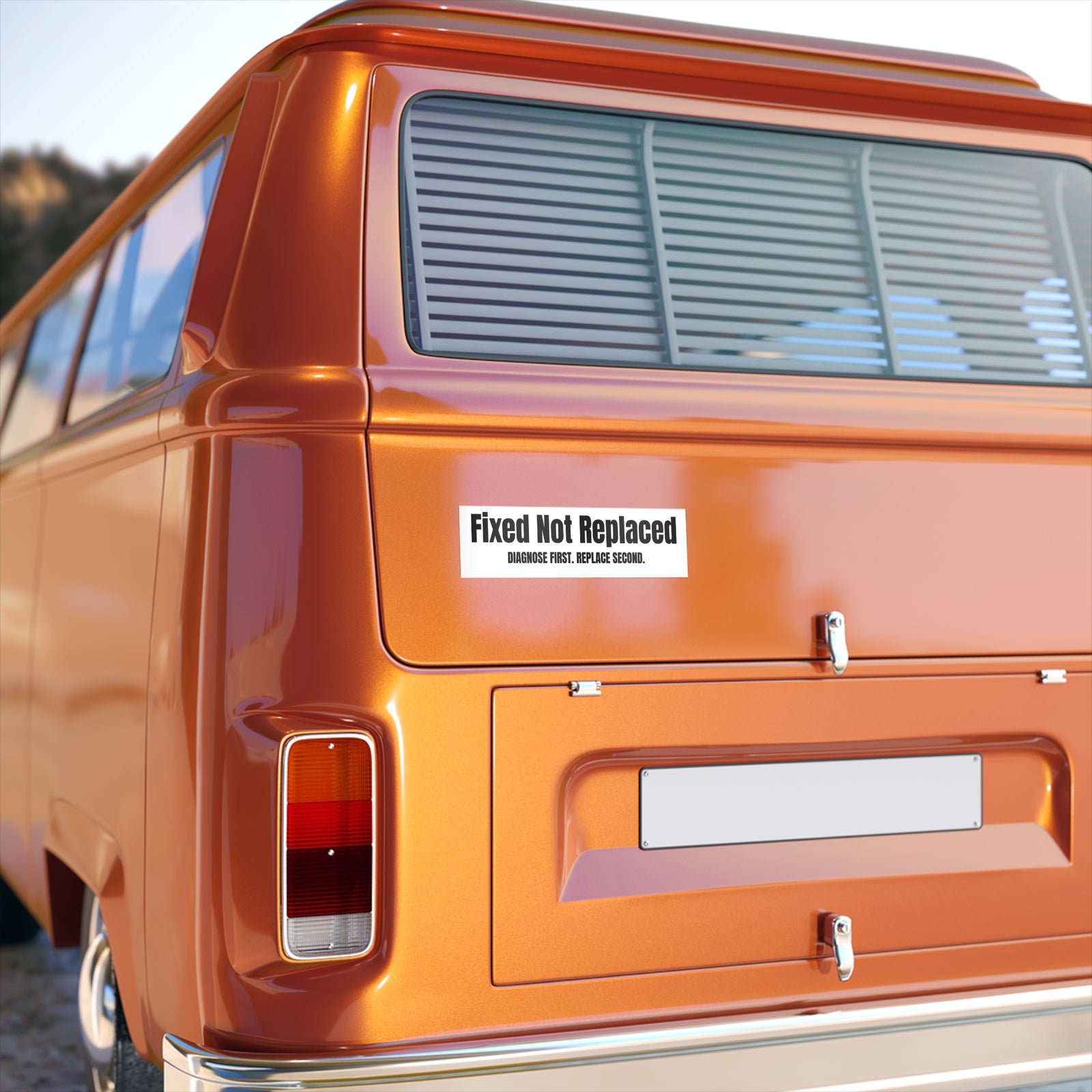 Fixed Not Replaced Bumper Sticker – Diagnose First Replace Second Mechanic Sticker