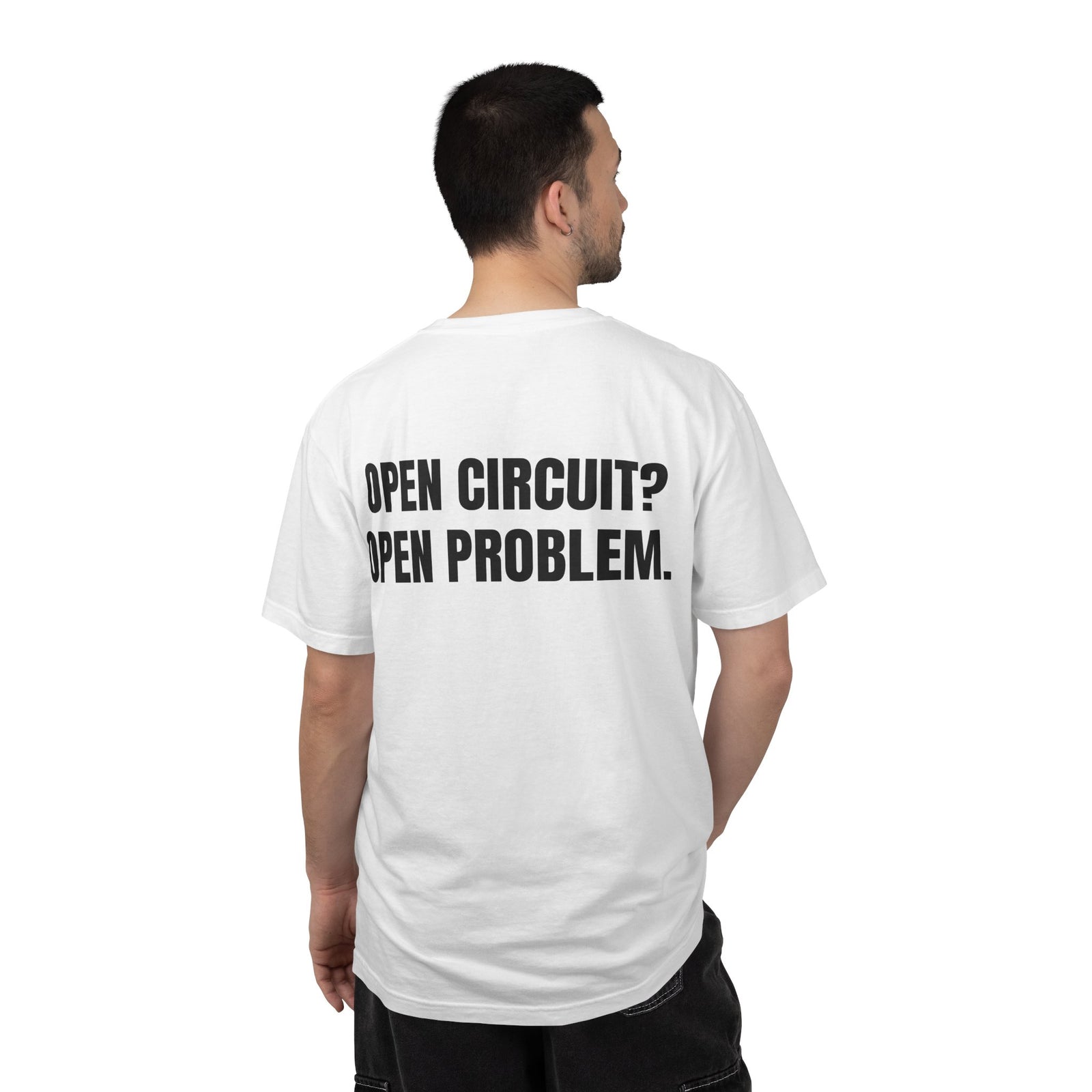 Powered by Coffee and Continuity Shirt – Funny Electronics Repair T-Shirt