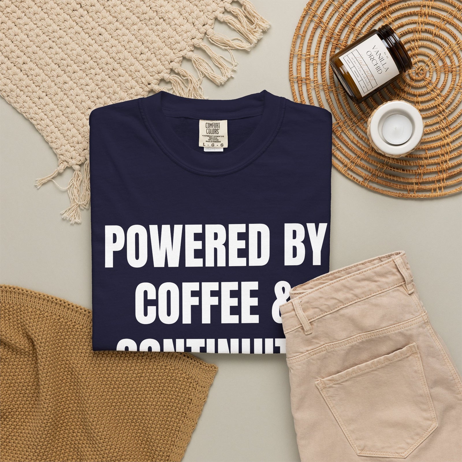 Powered by Coffee and Continuity Shirt – Funny Electronics Repair T-Shirt