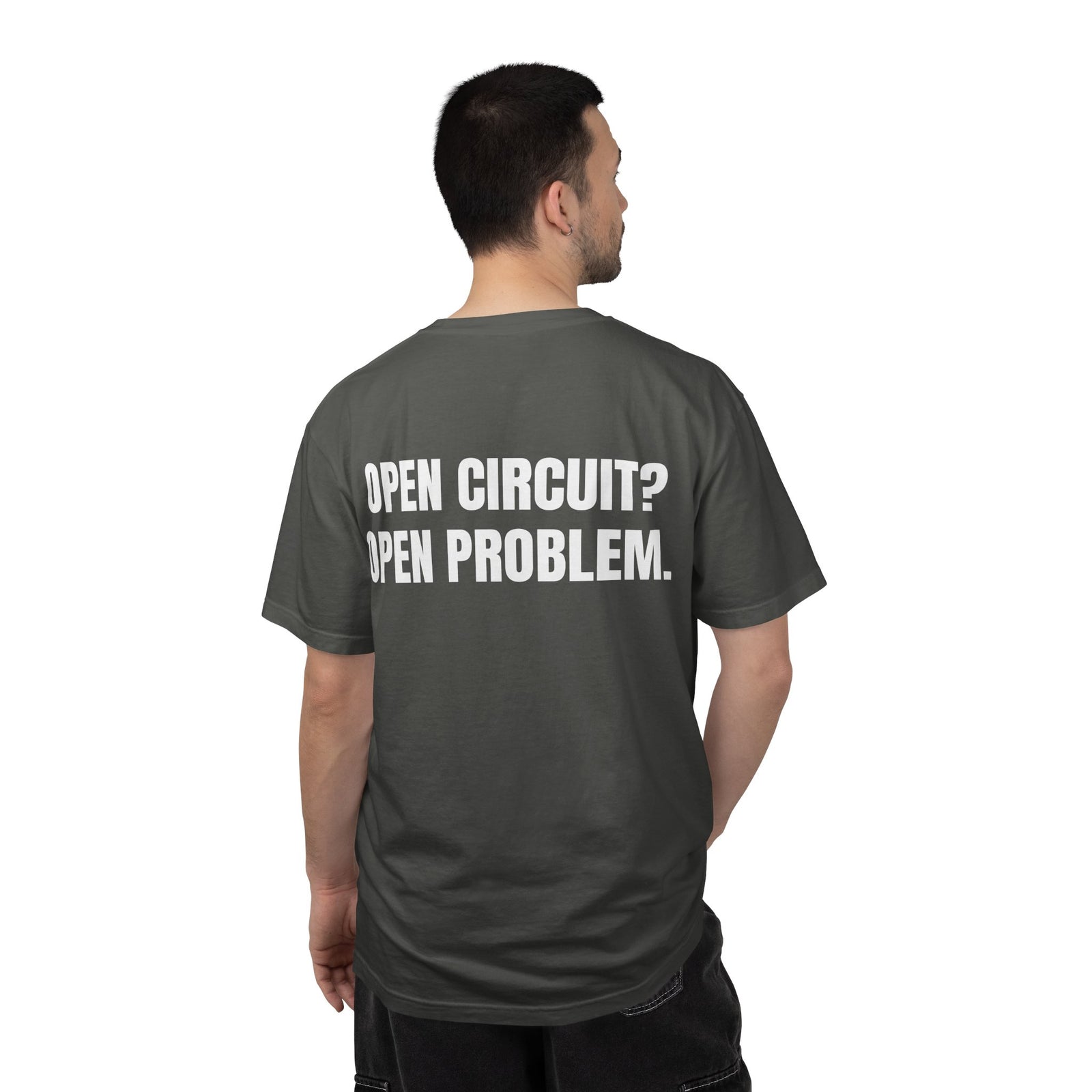 Powered by Coffee and Continuity Shirt – Funny Electronics Repair T-Shirt